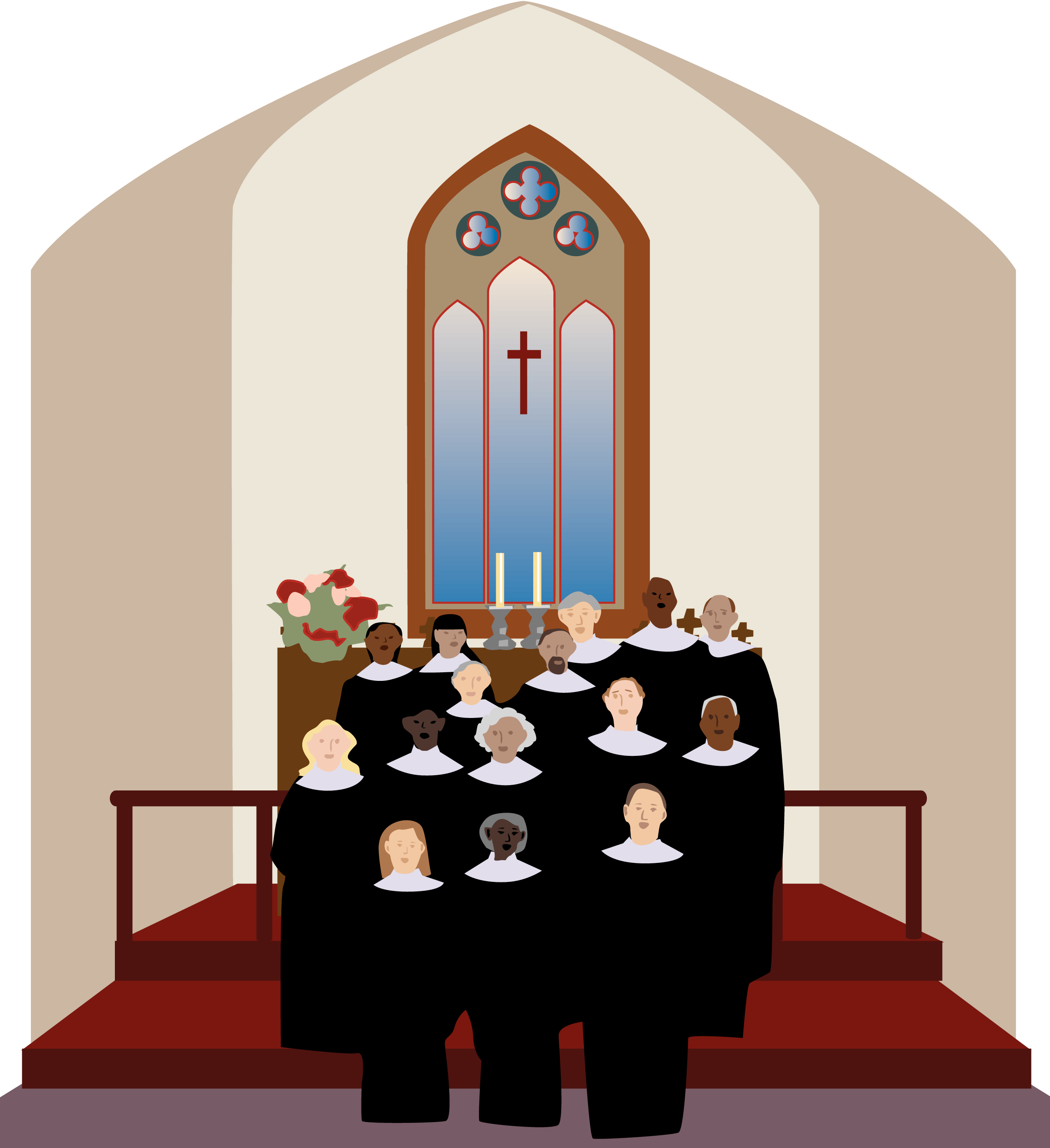 Church Art Images - Choir Singing In The Church Clipart (2550x2787)