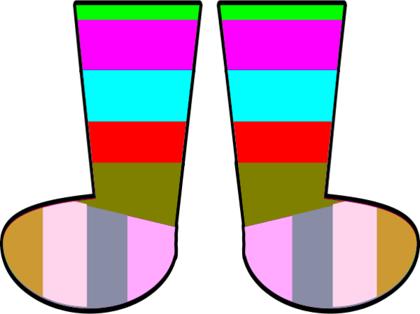 Clip Art Crazy Socks Clipart - Crazy Socks Clip Art (600x449)