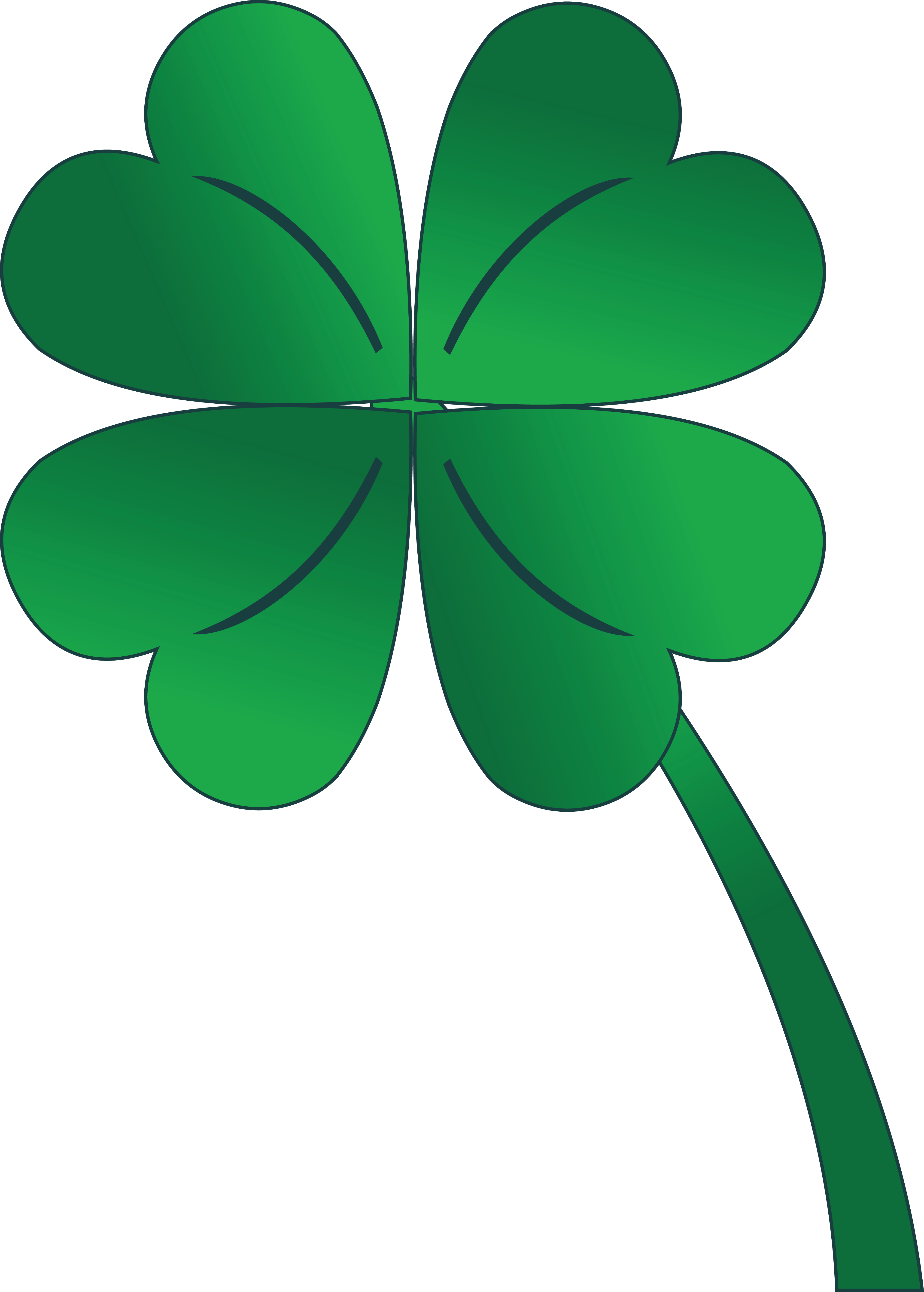 Free Clipart Of A St Paddy's Day 4 Leaf Clover Shamrock - Clover Cartoon (4000x5592)