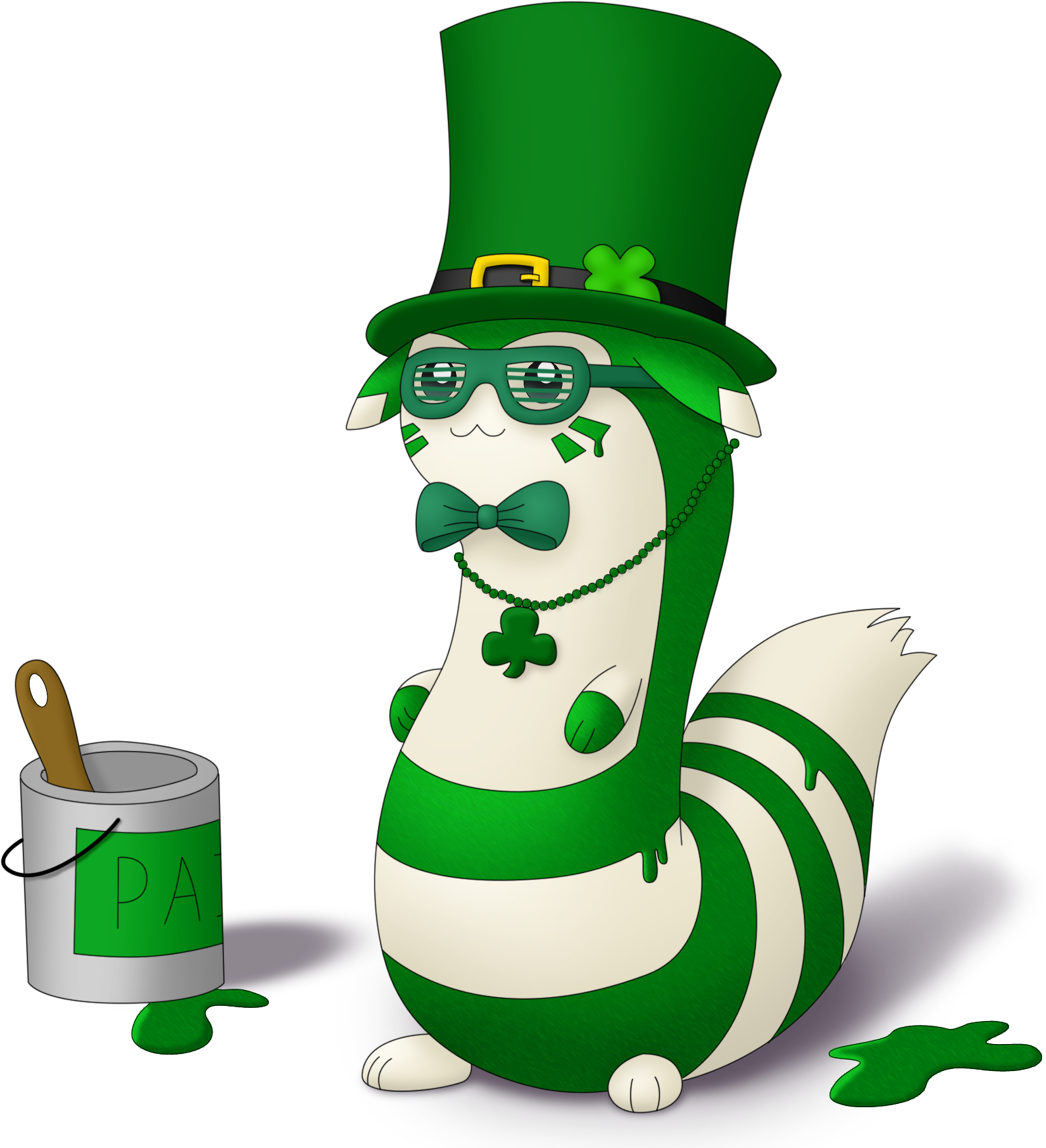 Patrick's Day Furret By Evandamaster - Illustration (1844x1796)