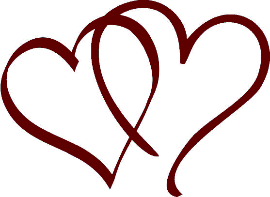 Burgundy Wedding Clipart - Light Blue Hearts (557x407)