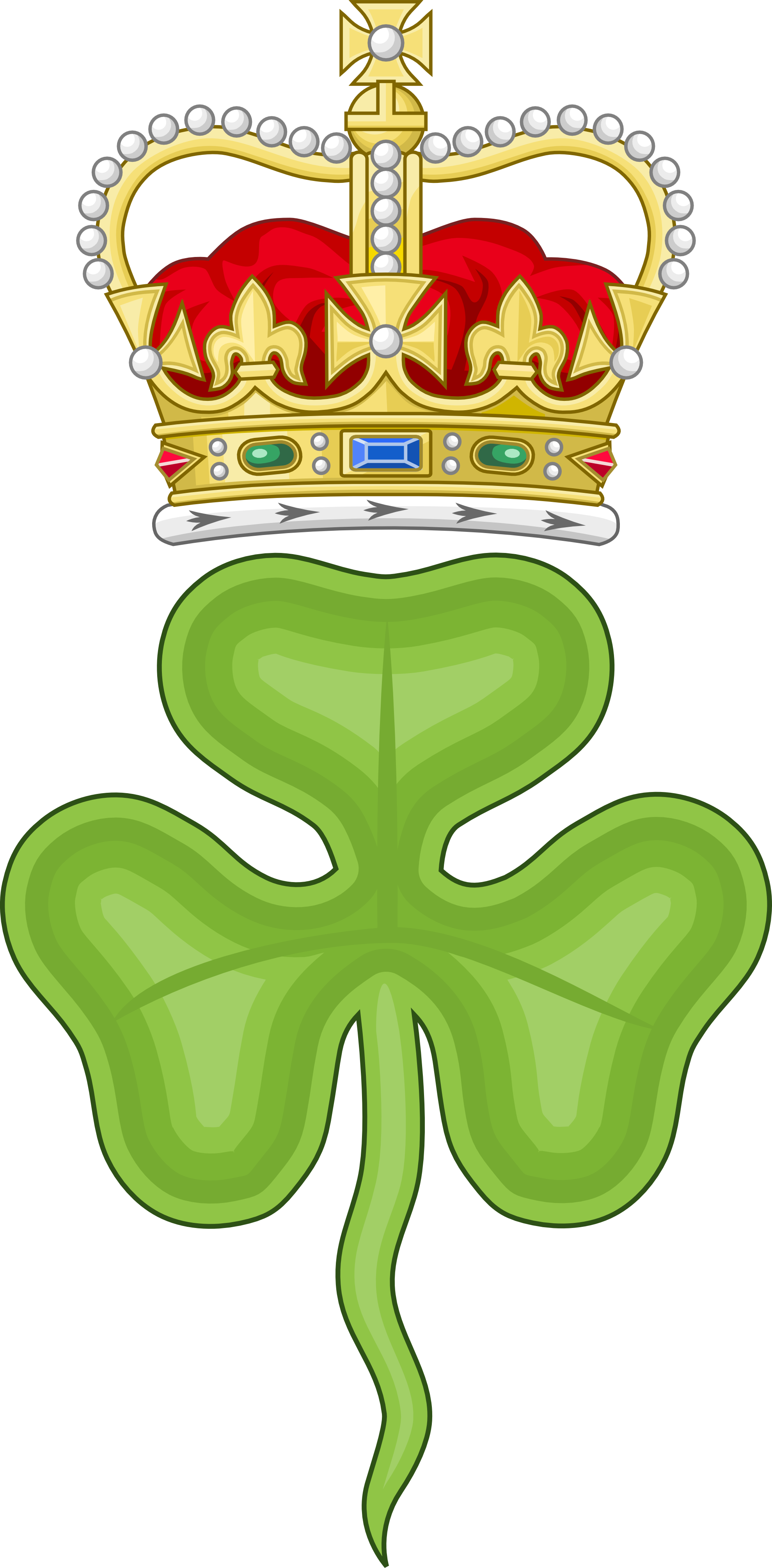 Saint Pattys Shamrock Royal Badge Ireland Flag Saint - King George Iii Crest (1979x4021)