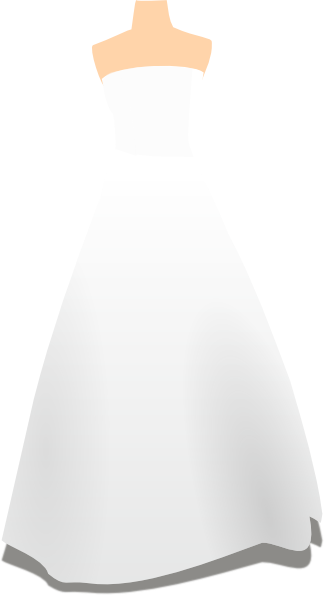 Wedding Dress Clip Art At Clker - Cartoon Wedding Dress Png (324x595)