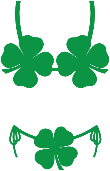 Funny St Patricks Day Four Leaf Clover Bikini Humor - Shamrock (683x626)