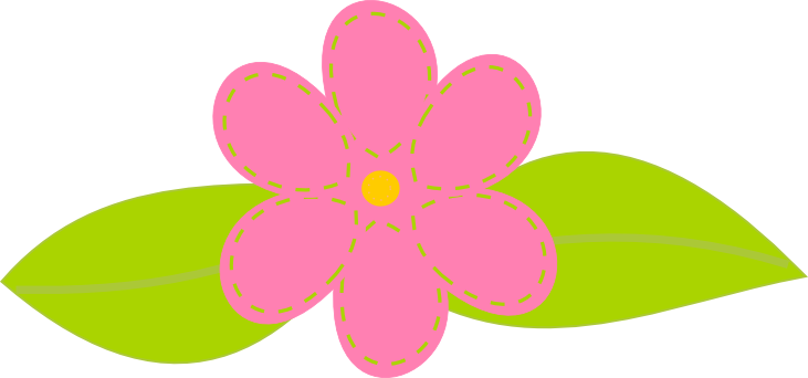 Flower Clipart Printable - Digital Scrapbook Pink Png (731x342)