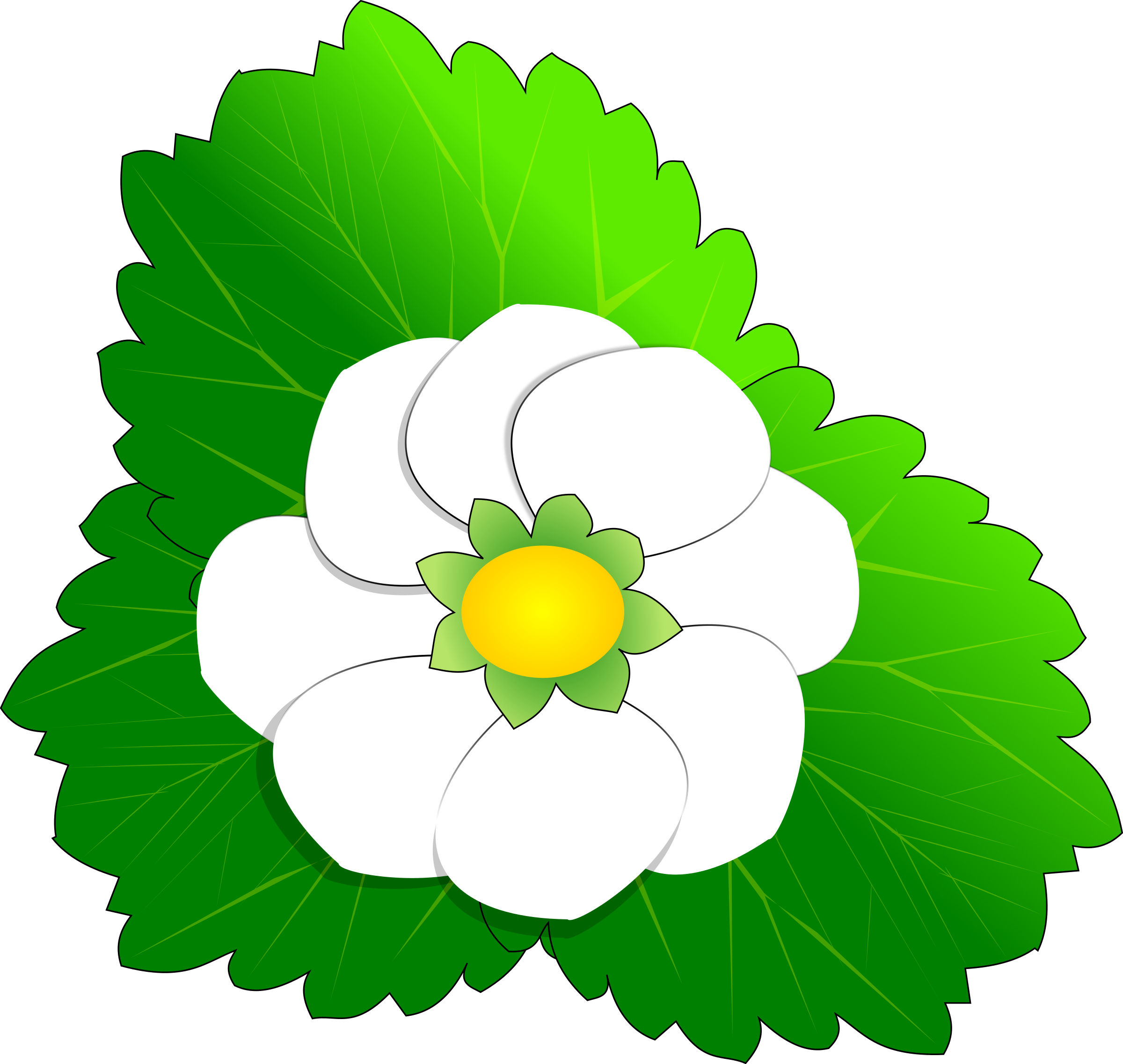 Green Small Flower Clip Art - Flower Clip Art (2400x2273)