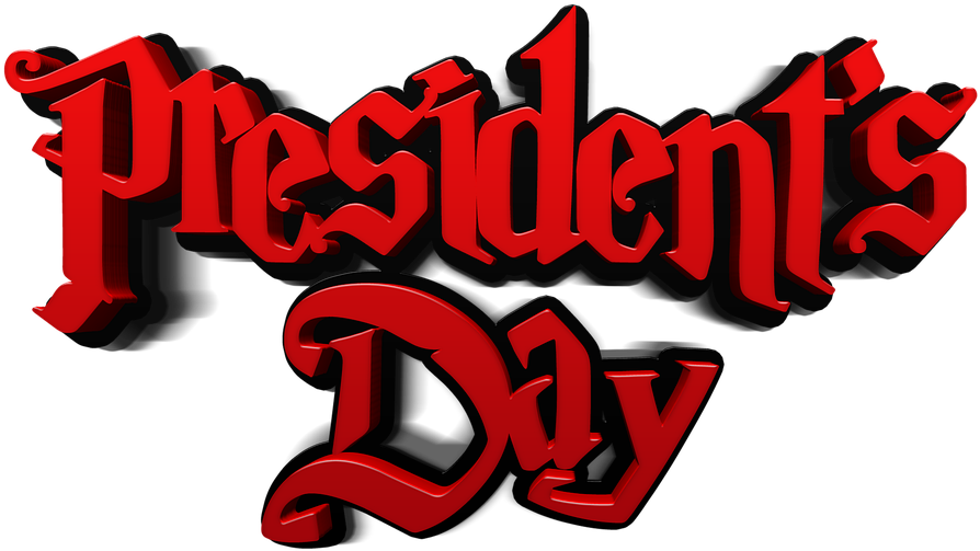President's Day Red Usa Text Font Isolated - Presidents Day Clip Art (960x640)