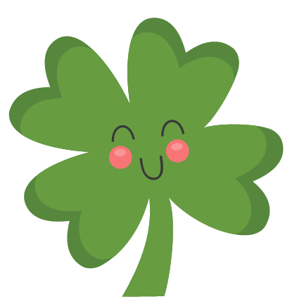 Cute Shamrock Clipart - Cute Four Leaf Clover Clipart (432x432)