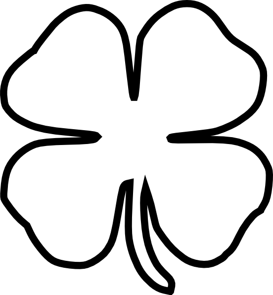 Shamrock Outline Clip Art - White Outline Shamrock (552x596)