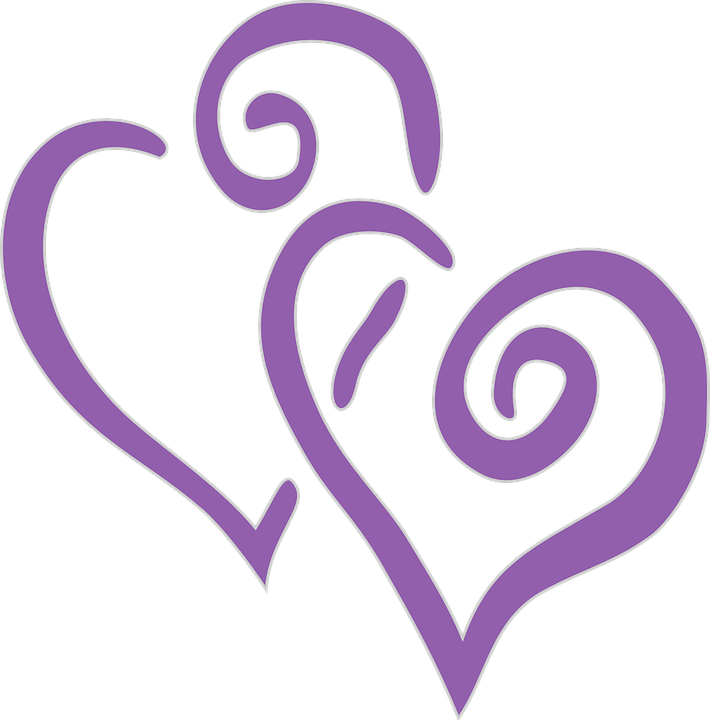 Purple Double Hearts Clip Art (710x720)