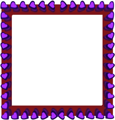 Purple Love Hearts Reflection On Red Square Border - God (480x480)