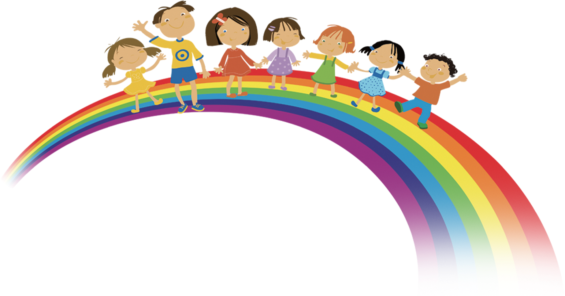 Child Download Clip Art - Дети На Радуге Пнг (2153x1173)