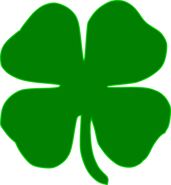 Shamrock Clover Irish Four Leaves Green Tattoo - Green Four Leaf Clover (666x720)