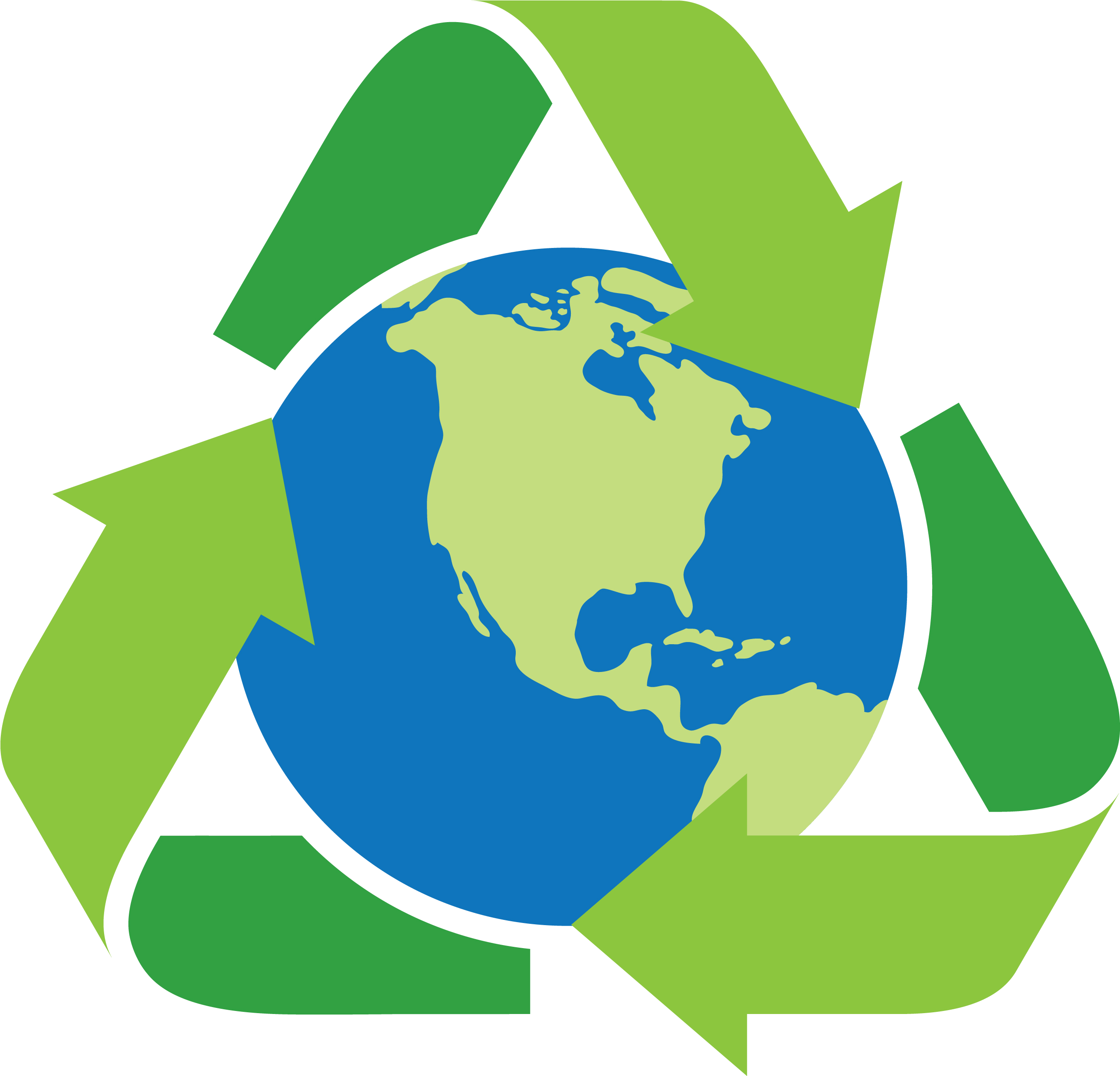 Earth Day Clip Art Square Space - Recycle Symbol With Earth (2699x2600)