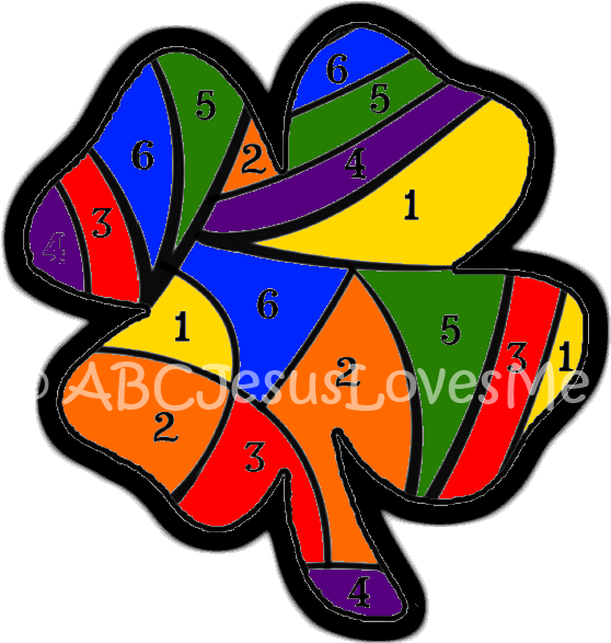 Clover Leaf Color By Number3 Color - Clover Leaf Color By Number3 Color (565x586)