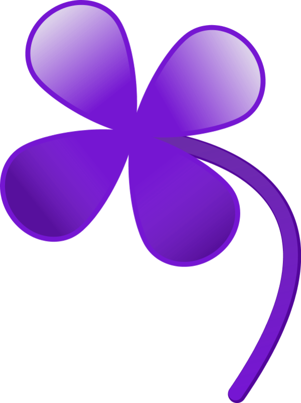 Four Leaves Clover - Purple Four Leaf Clover (600x803)