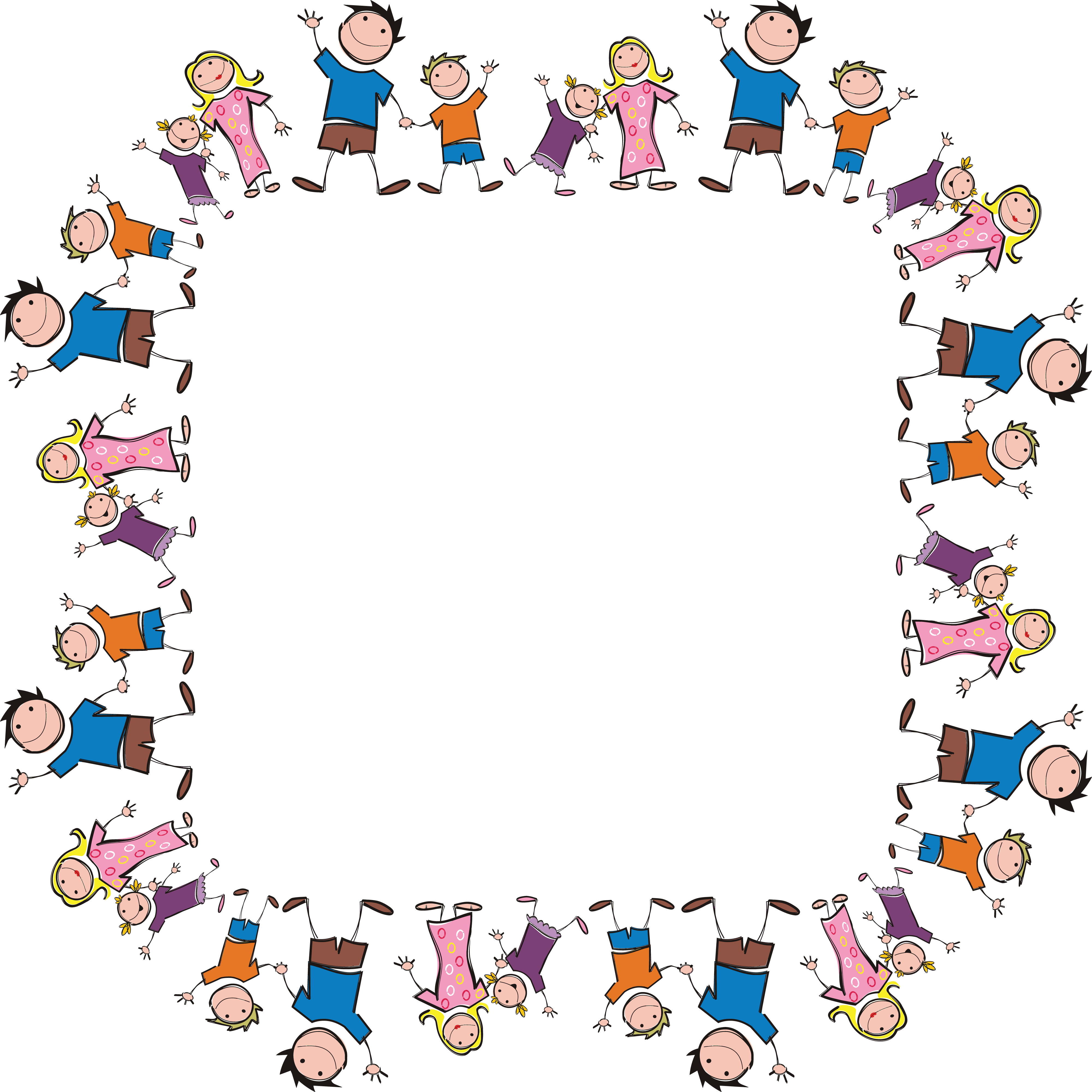 Free Clipart Of A Square Frame Made Of Stick Family - Cadre Solidarité (4000x4000)