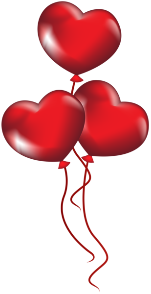 Clipart Heart Ballons Serca Balony Przezroczyste Png - Heart Balloon Transparent Background (309x600)