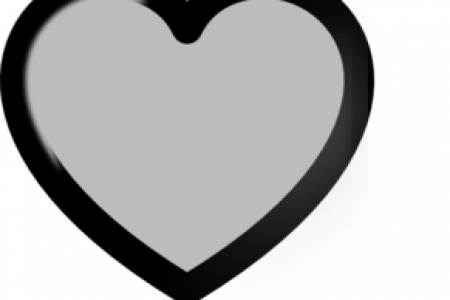 Grey Heart Clip Art, Solid Dark Grey Heart Clip Art - Clip Art (450x300)