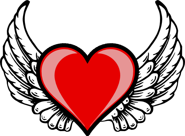 Heart Wing Logo Clip Art At Clker - Heart With Wings (600x442)