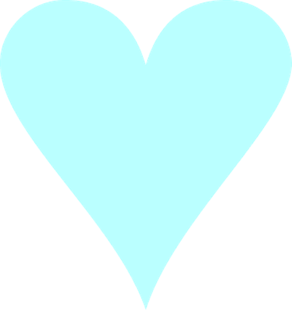 Light Blue Heart Transparent Background (600x635)