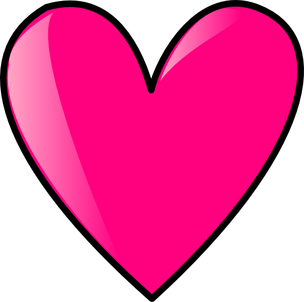Hot - Pink - Heart - Clipart - Hot Pink Heart Clipart (600x595)