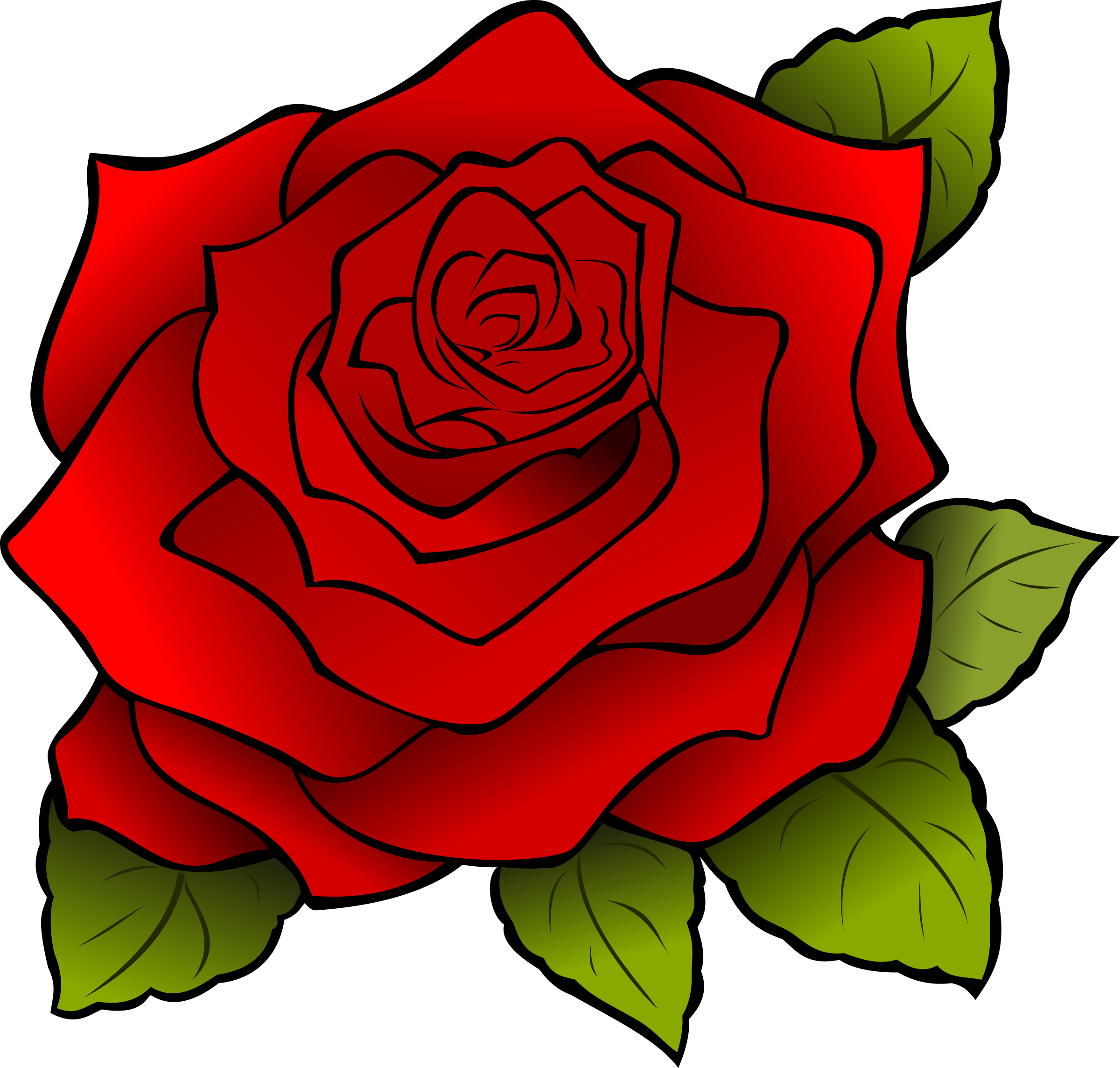 Open - Rose Cartoon (2400x2287)