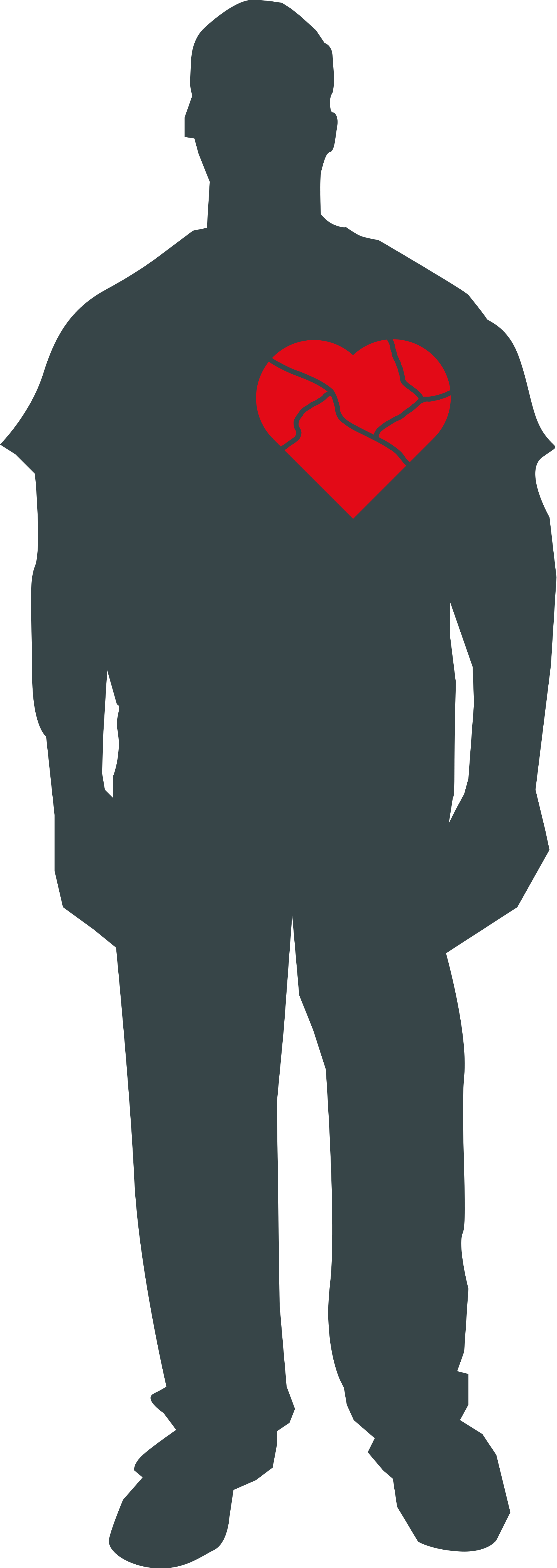 Broken Heart Clipart Outline - Person With Broken Heart (2000x5630)