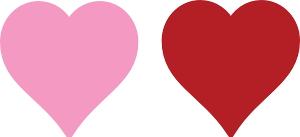 Two Hearts Clipart - Clip Art (600x275)