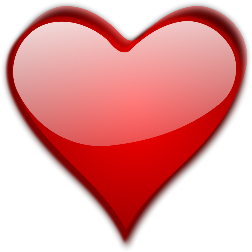 Heart Gloss 1 Clip Art - Heart With No Background (999x1009)