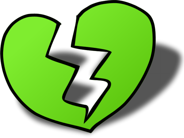 Broken Heart Cliparts - Broken Heart Clip Art (600x452)