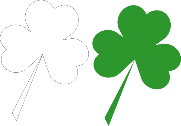 Shamrock Leaf Outline Png (600x420)