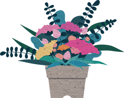 Flower Illustration Potted Plant Carnation - Happy Mothers Day Sister In Law (430x340)