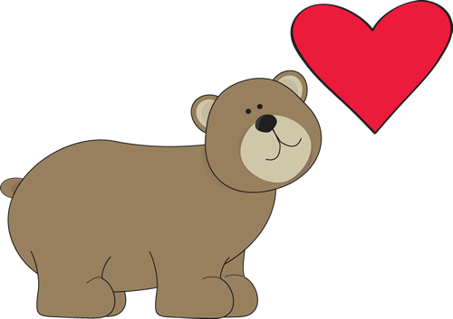 Brown Bear With Red Heart Clip Art - Bear Dressed Up As A Bee (500x353)