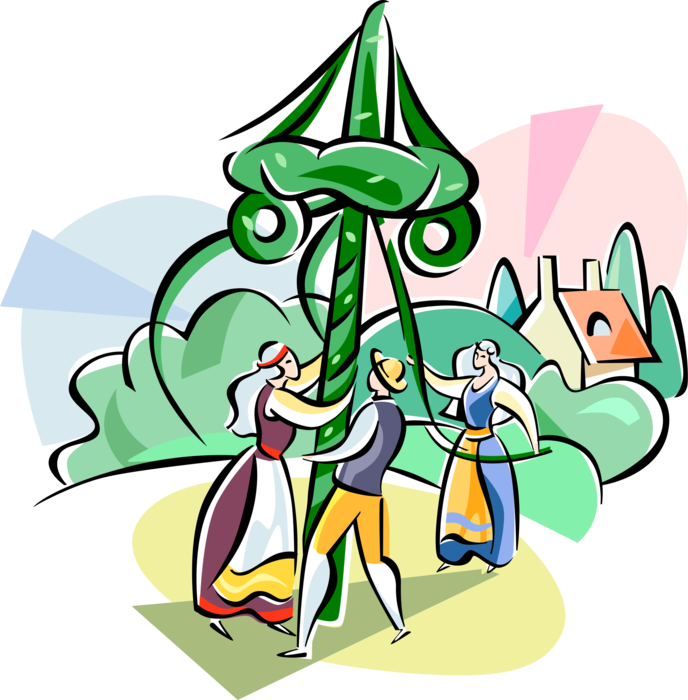 Vector Illustration Of Scandinavian Heritage Swedish - Maibaum Clipart Kostenlos (688x700)
