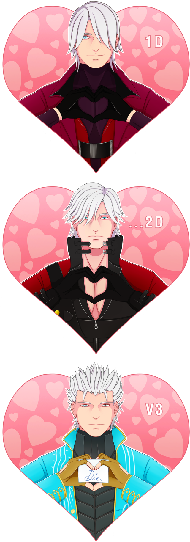 Devil May Cry - Valentines Day Vergil Devil May Cry (650x1840)