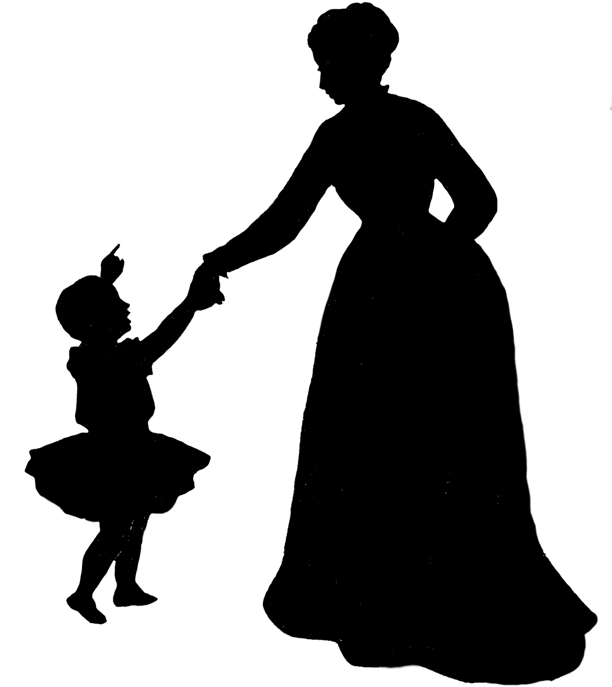 Silhouettes Of People - Daughter Silhouette Silhouette Mother Clipart Black (1267x1477)