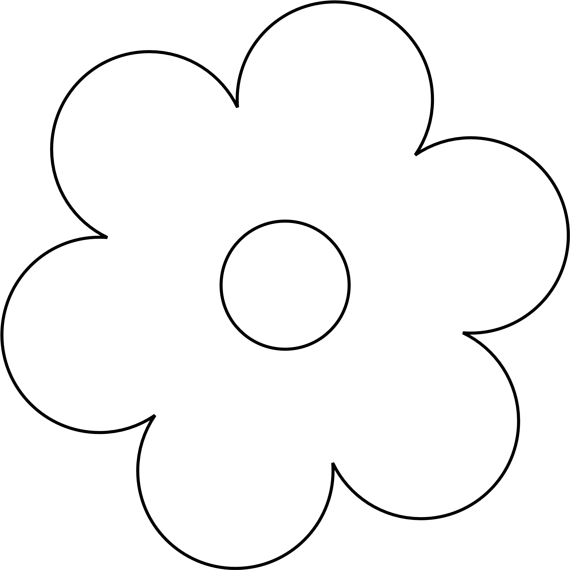 Retro Flower 6 Black White Line Art Twitter Valentine - Flower Black And White (1979x1962)