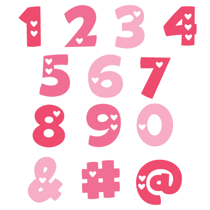 Valentine Numbers 432x432 Png Clipart Download