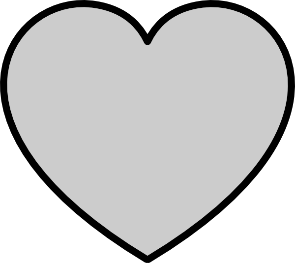 This Free Clip Arts Design Of Solid Gray Heart With - Gray Heart Outline (600x535)