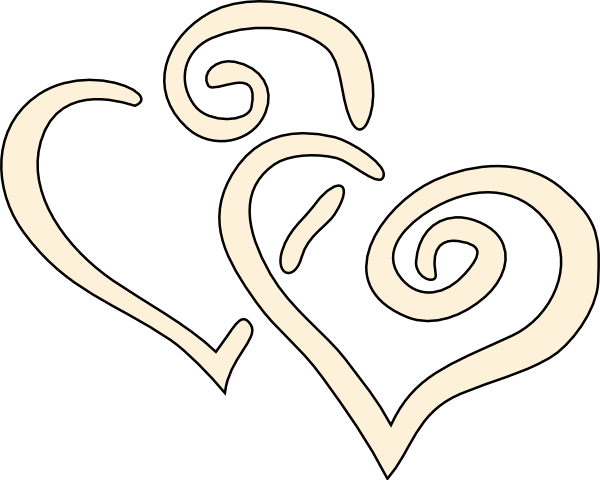 Cream Swirly Hearts Clip Art At Clker - Cream Heart Png (600x480)