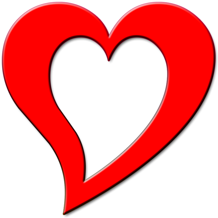 Free Illustration Red Heart Outline Design Love Image - Design Coeur (720x720)