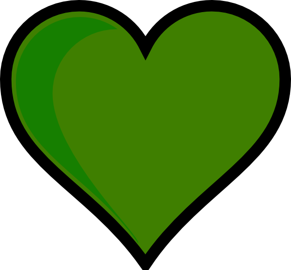 Green Heart Clip Art - Valentine Heart (600x557)