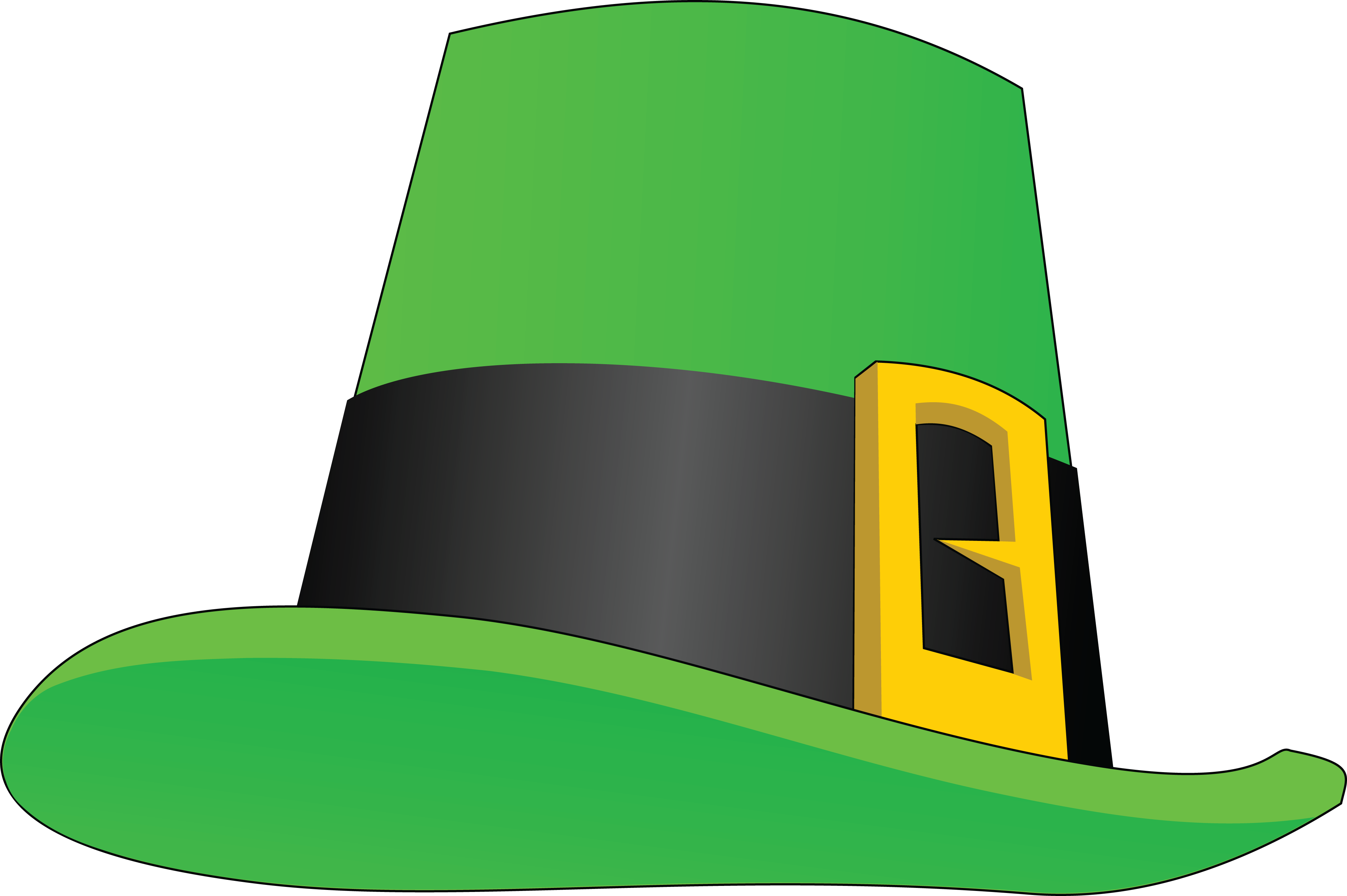 Free Clipart Of A St Paddys Day Leprechaun Hat - Leprechaun Hat Clip Art (4000x2662)