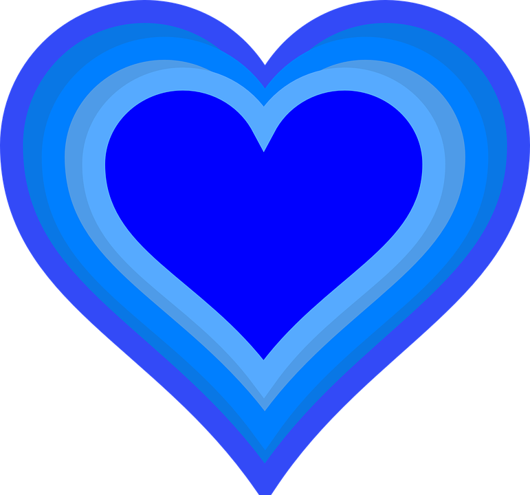 Heart Love Shape Valentine Growing Blue - Gambar Love Warna Biru (771x720)