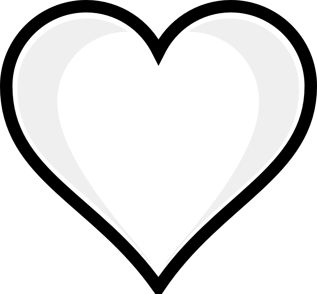 Heart Printable Image Copy Free Coloring Pages For - Heart Clipart Black And White (1111x1032)