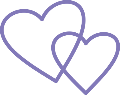 Purple Double Heart Shapes Svg - Scalable Vector Graphics (400x317)