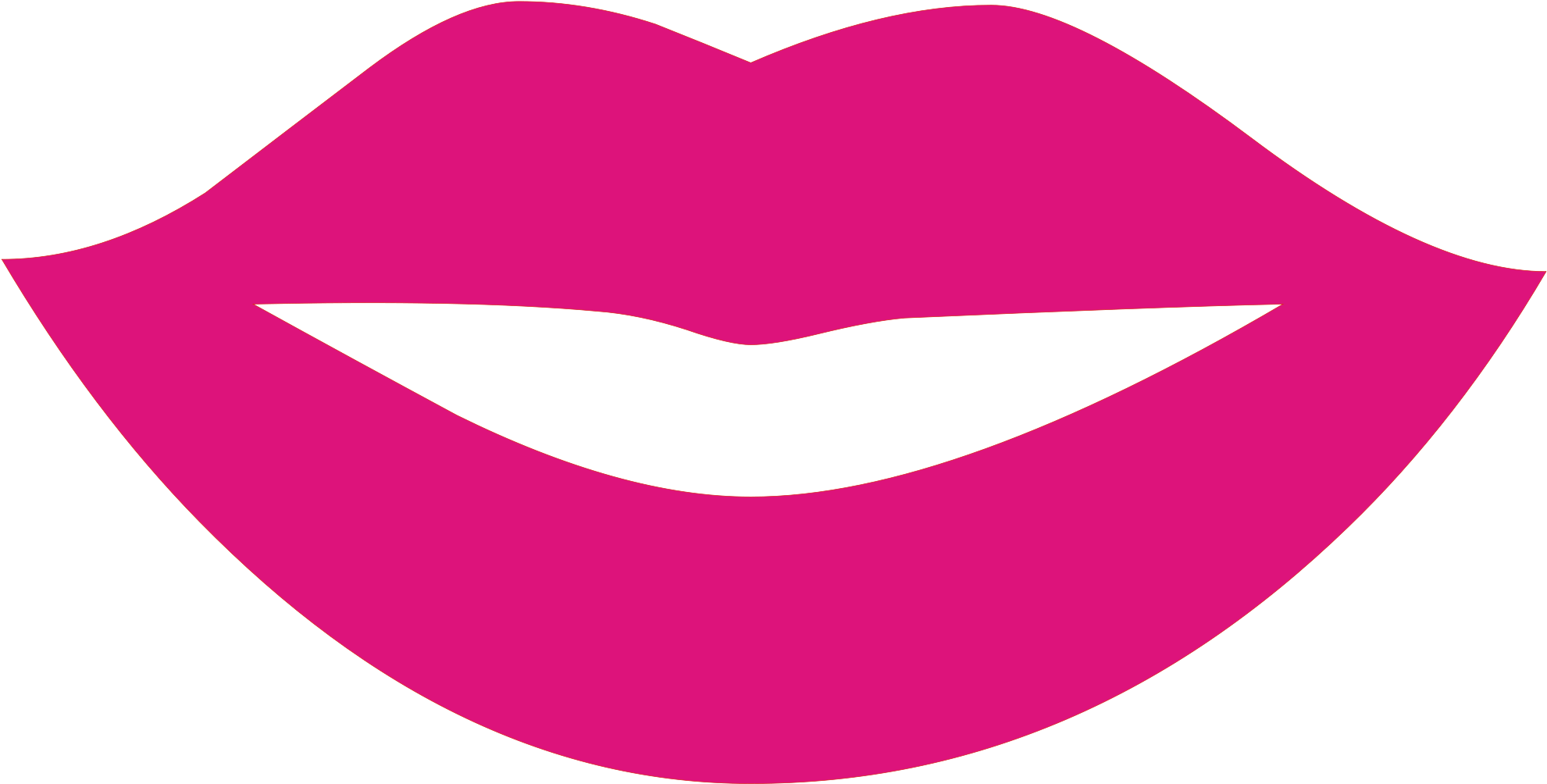 Lips Clipart Silhouette - Lips Svg File (2000x1048)