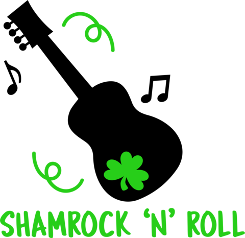 Shamrock And Roll - Guitar St Patty's Day (1200x1166)