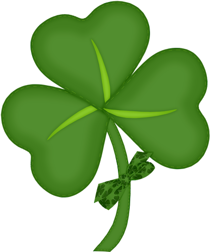 St Patrick Shamrock With Bow Png Picture - Portable Network Graphics (480x572)